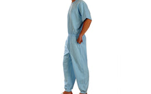 Görseli galeri görüntüleyiciye yükleyin, Caretex EH-003 Alzheimer ve Demans Hastaları İçin Bacak Fermuarlı Erkek Hasta Bakım Tulumu