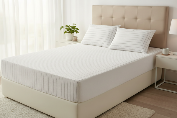 İki gümüş iplikli yastıklı yatak