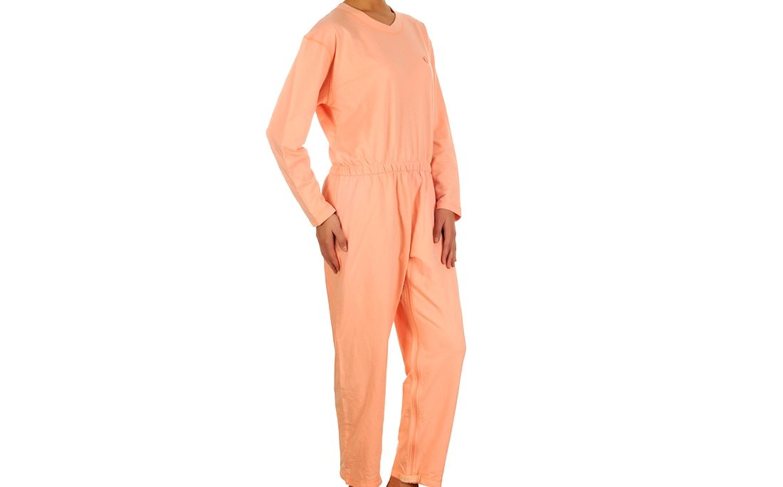 Caretex BH - 009 Alzheimer ve Demans Hastaları İçin Bacak Fermuarlı Kadın Hasta Bakım Tulumu - Medtex by Texmart