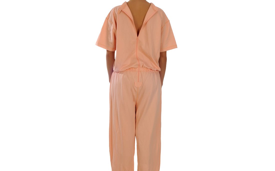 Caretex BH - 04 Alzheimer ve Demans Hastaları İçin Sırt Fermuarlı Kadın Hasta Bakım Tulumu - Medtex by Texmart