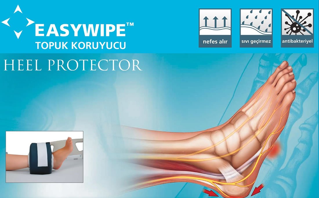 Caretex EasyWipe Nefes Alabilen ve Sıvı Geçirmez Topuk Koruyucu Yastık - Medtex by Texmart