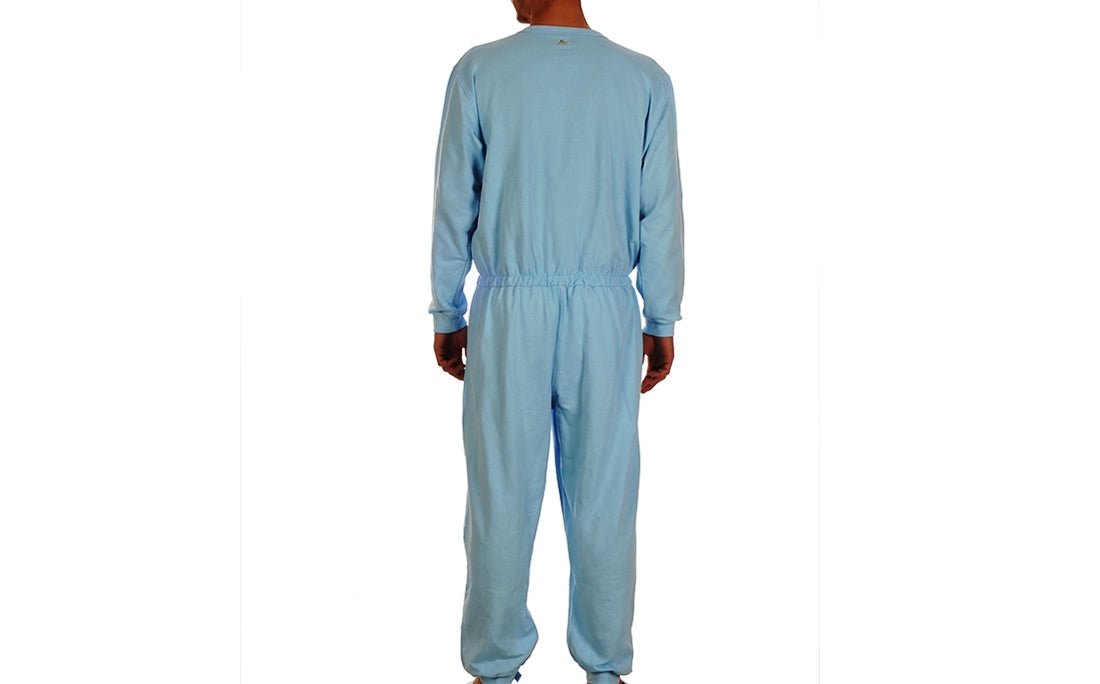 Caretex EH - 002 Alzheimer ve Demans Hastaları İçin Bacak Fermuarlı Erkek Hasta Bakım Tulumu - Medtex by Texmart