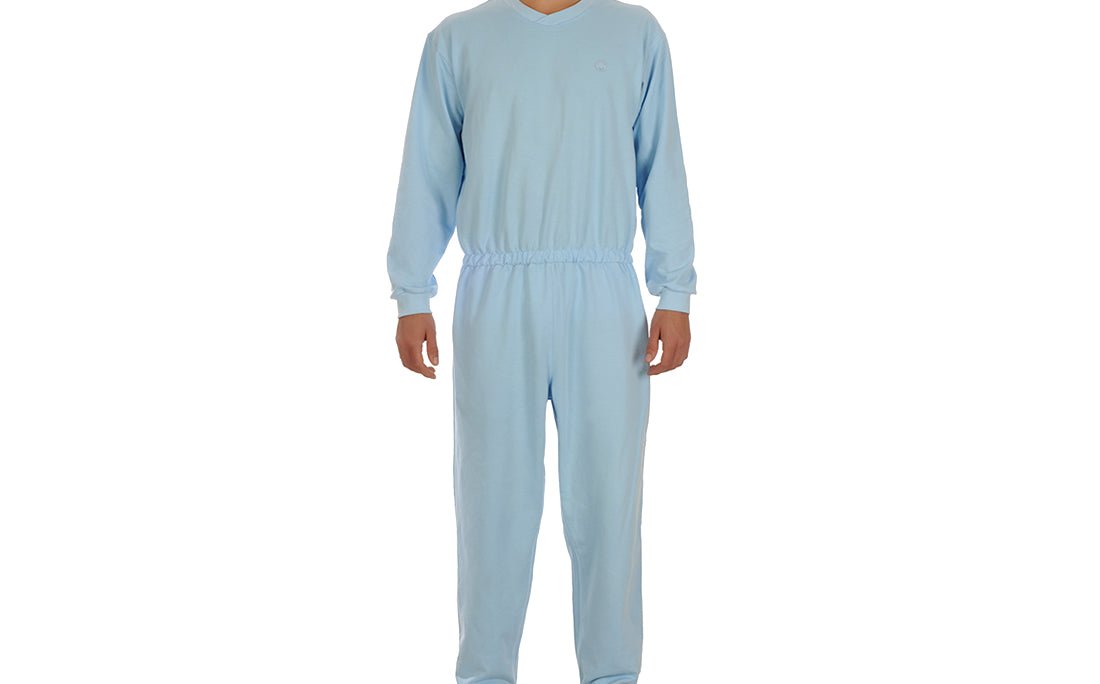 Caretex EH - 30 Alzheimer ve Demans Hastaları İçin Sırt ve Bacak Fermuarlı Erkek Hasta Bakım Tulumu - Medtex by Texmart