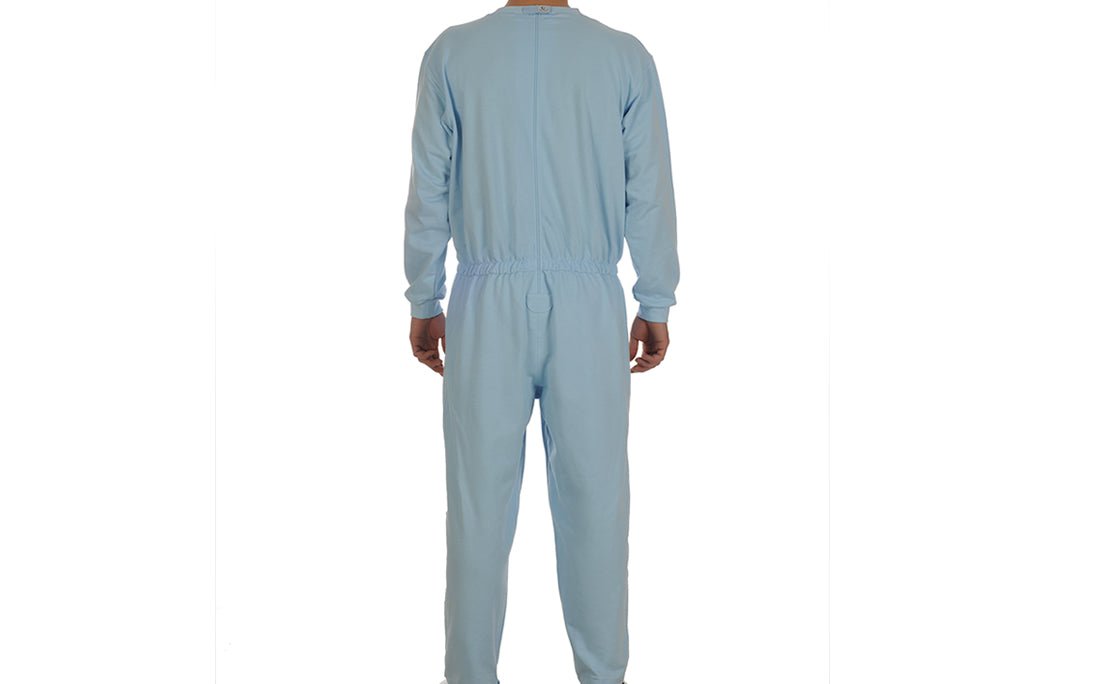 Caretex EH - 30 Alzheimer ve Demans Hastaları İçin Sırt ve Bacak Fermuarlı Erkek Hasta Bakım Tulumu - Medtex by Texmart