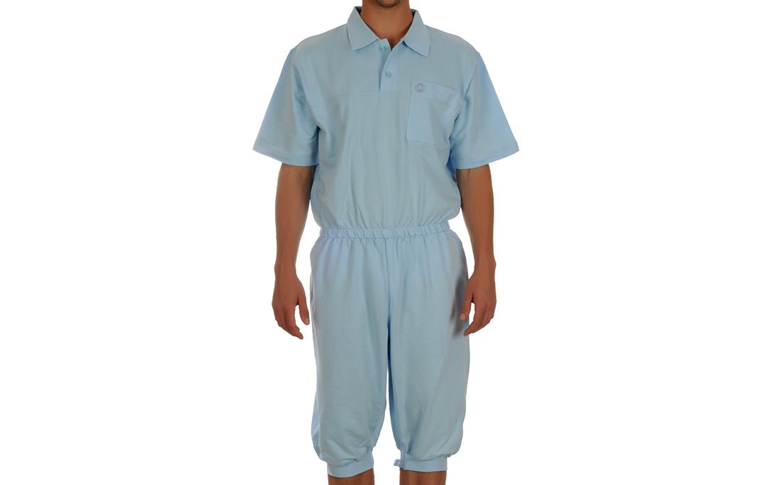 Caretex EH - 40 Alzheimer ve Demans Hastaları İçin Bacak Fermuarlı Erkek Hasta Bakım Tulumu - Medtex by Texmart